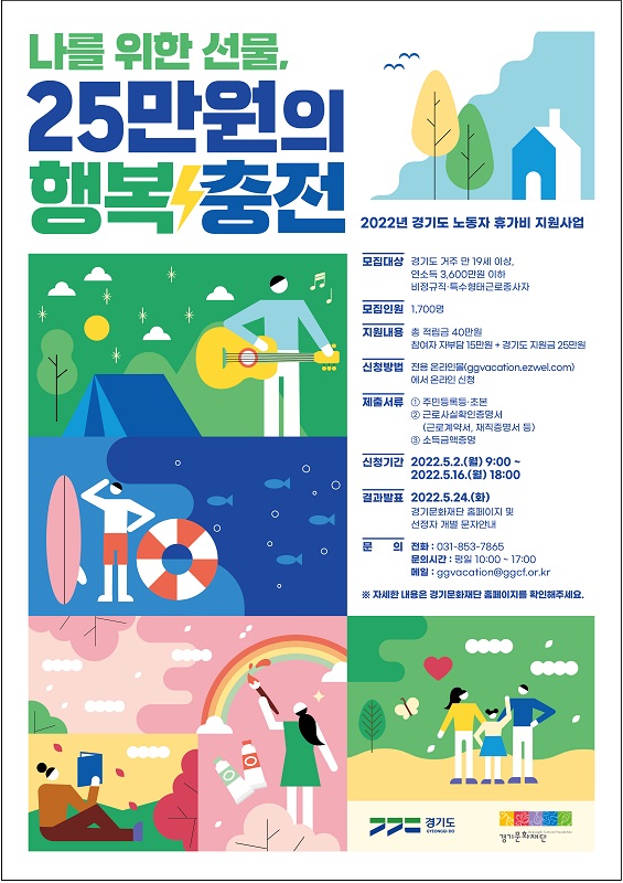 ‘2022년 경기도 노동자 휴가비 지원사업’ 안내 포스터.