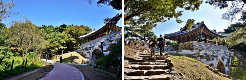 남한산성 북문 전승문(좌), 남한산성 북문 전승면(우)