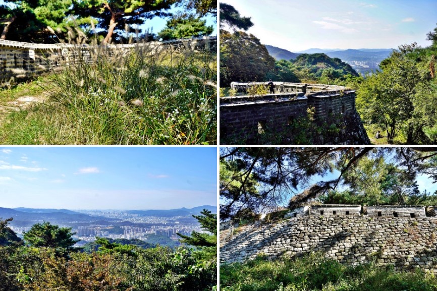 남한산성 옛길에서 올려다본 성곽