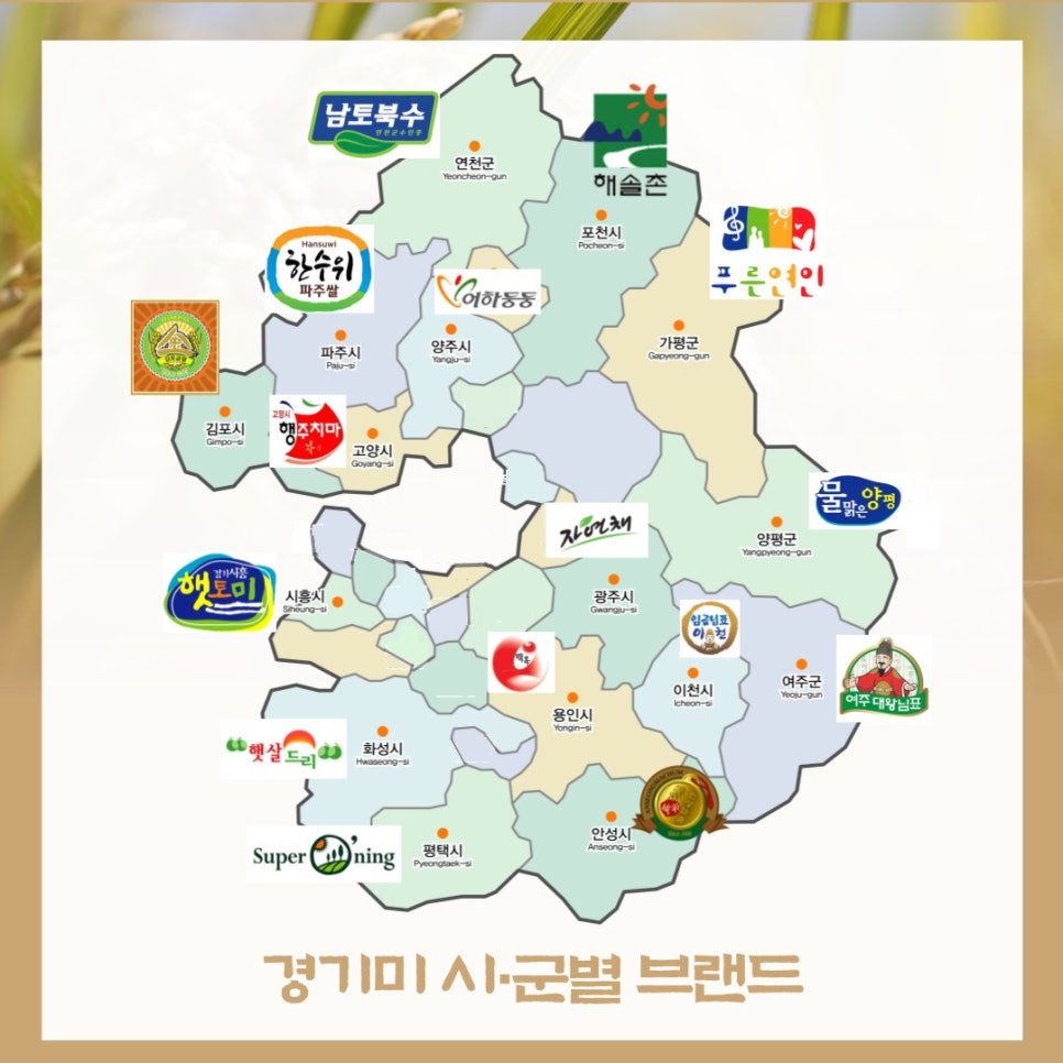 시·군별 주요 쌀 브랜드 