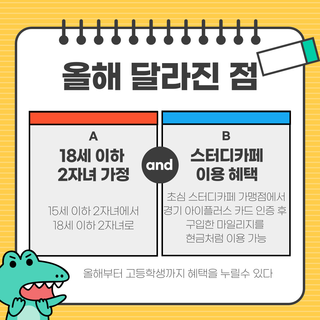 경기 아이플러스 카드 올해 달라진 점