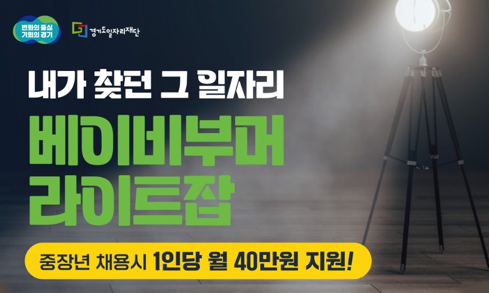 베이비부머 라이트잡은 중장년과 중장년 채용을 원하는 사업자를 연결하는 새로운 개념의 일모델이다. ⓒ경기도청