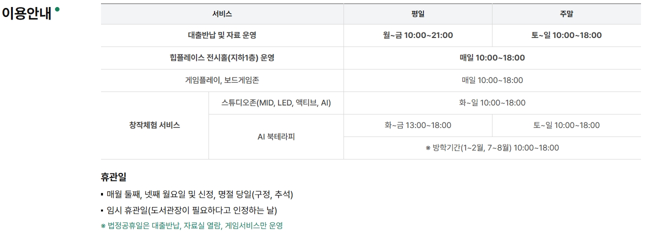 경기도서관 이용안내