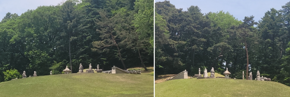 △ 세조의 능(왼쪽), 정희왕후의 능(오른쪽) &copy; 김송윤 기자