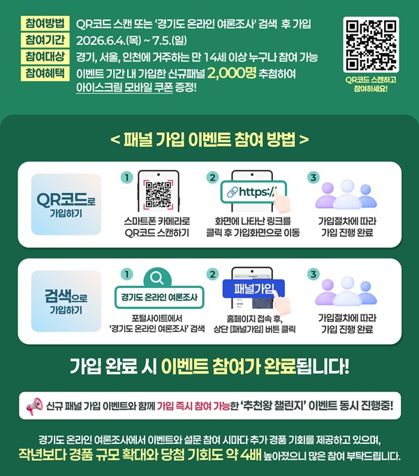 신규 패널 이벤트 안내. ⓒ 경기도청
