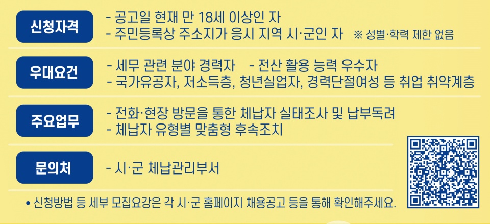 경기도 지방세입 체납관리단 모집 요강. ⓒ 경기도청