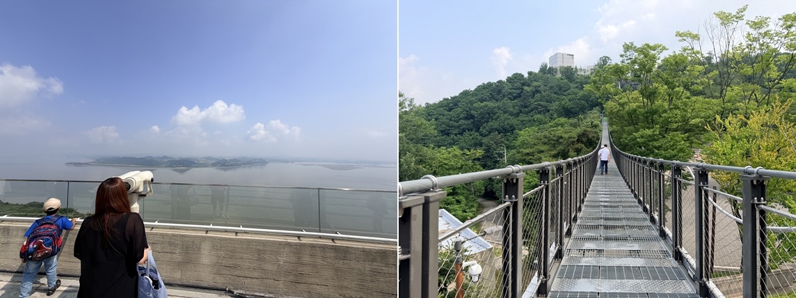 조강전망대 전경, 애기봉평화생태공원 흔들다리 ⓒ 차준호 기자