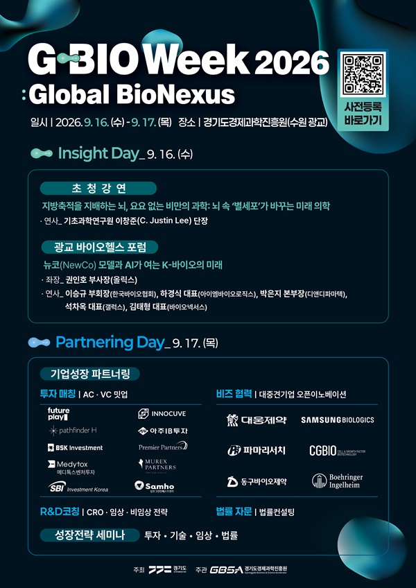 G-바이오위크 포스터. ⓒ 경기도경제과학진흥원