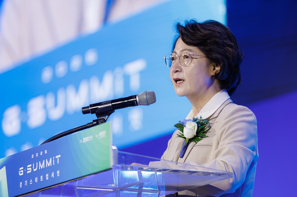 ‘2026 경기 스타트업 서밋’ 개막식에서 추미애 경기도지사가 개회사를 하고 있다. ⓒ 경기도청
