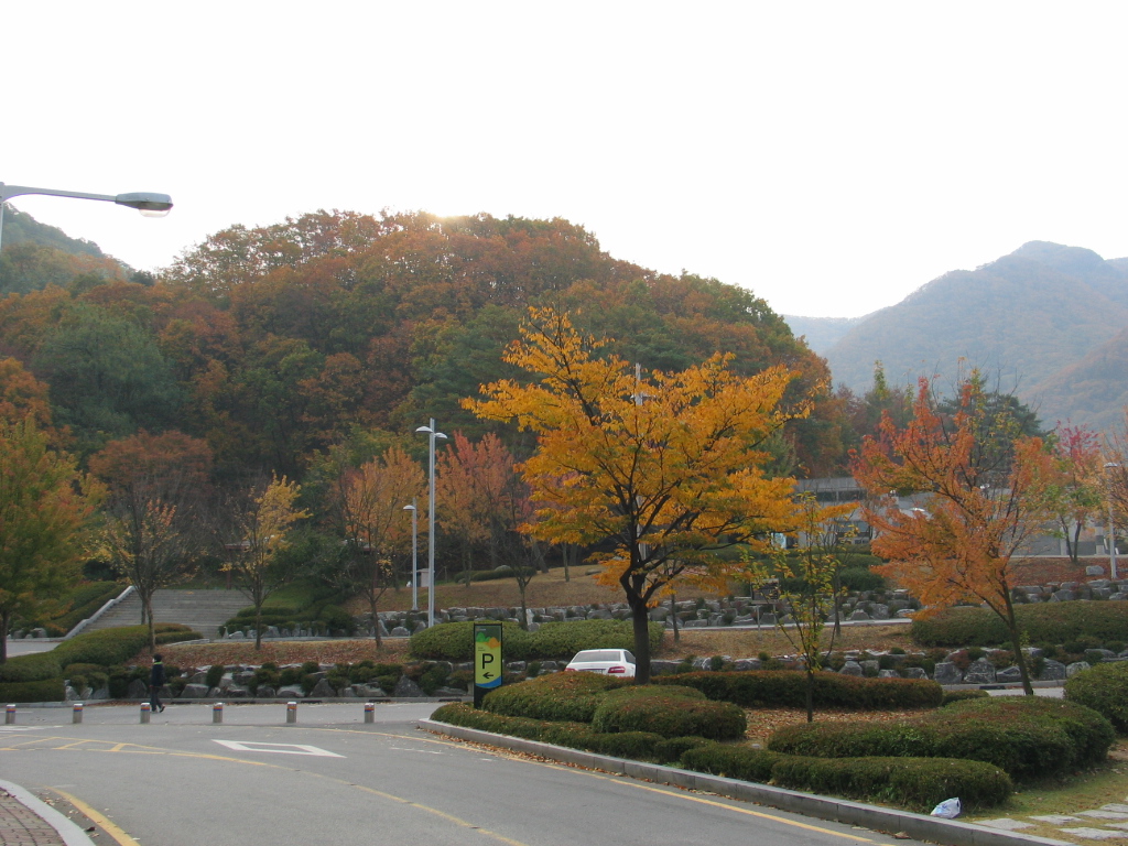 넓은 주차장도 구비되어있는 병목안 시민공원 입구.