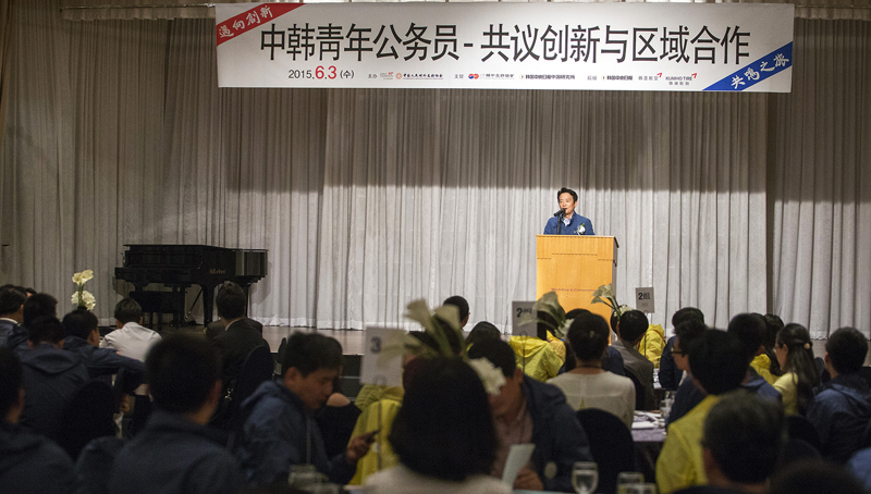 남경필 경기도지사가 3일 오후 열린 ‘중국 청년공무원 한국문화탐방단 방한 행사’에서 환영사를 하고 있다.