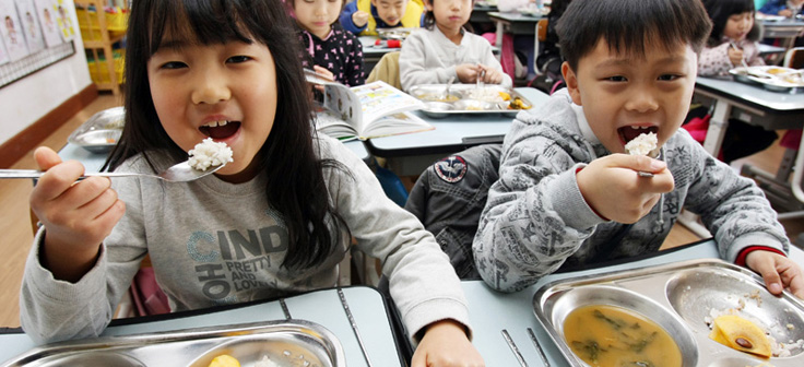 경기도, 학교급식용 포장박스 종이 → 플라스틱 교체 이미지