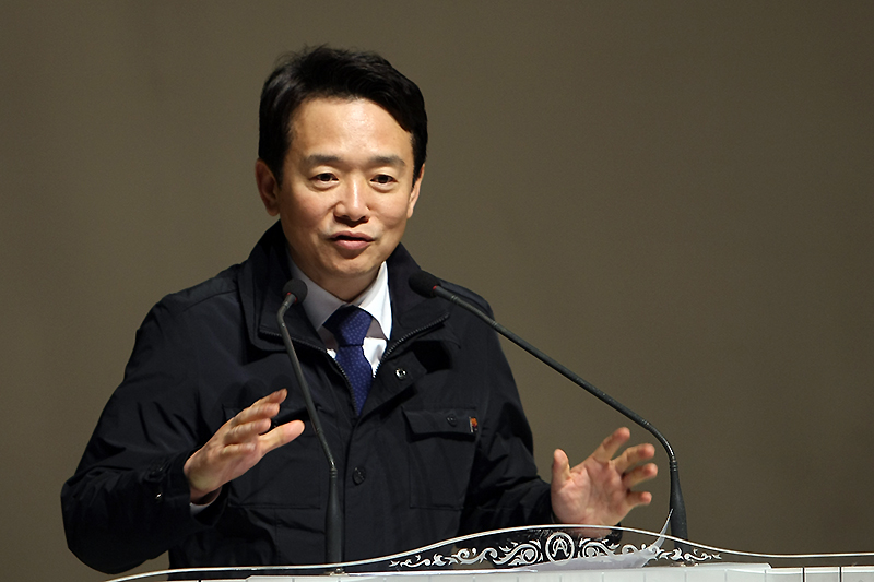 선언식에서 남경필 경기도지사가 축사를 하고 있다.