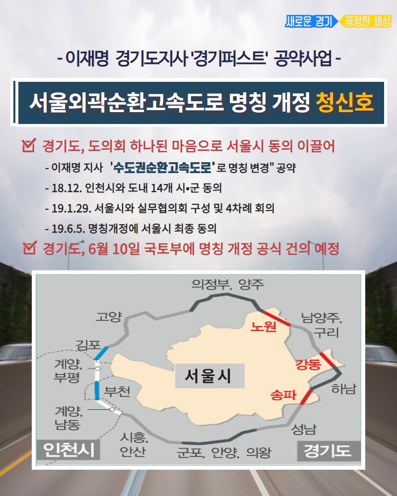 이재명 지사는 지난해 3월 경기도지사 선거 당시 “서울외곽순환고속도로라는 이름은 서울 중심의 사고