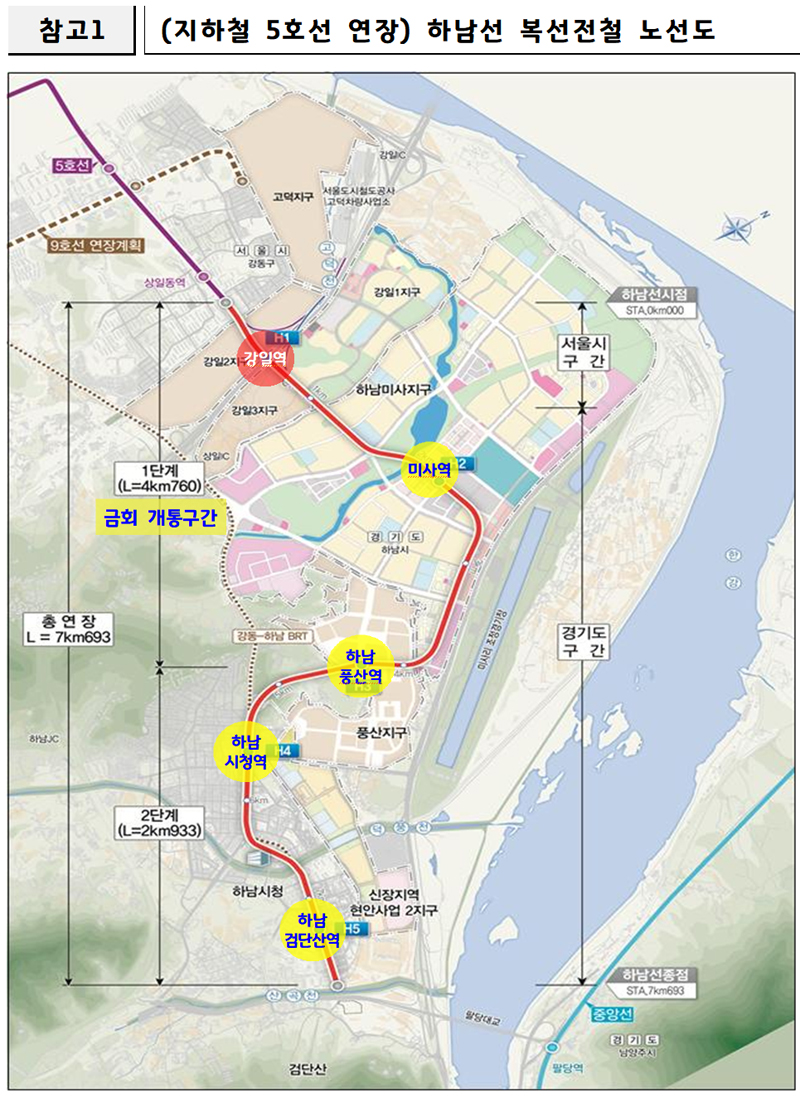 하남 미사지구와 풍산동, 서울도심을 잇는 지하철 5호선 연장 하남선 1단계(상일동역 ~ 하남풍산역) 구간이 오는 8월 8일 첫 운행을 시작한다. 