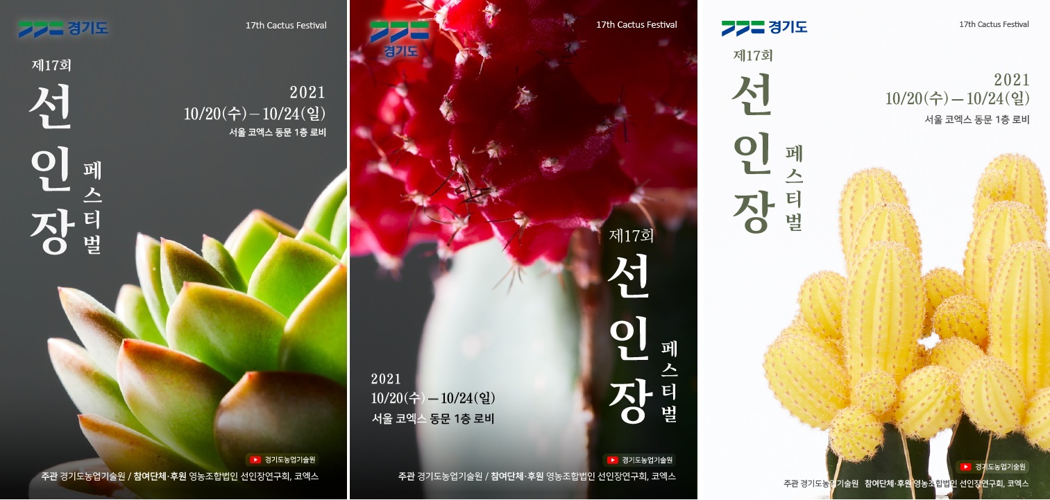 경기도농업기술원 선인장다육식물연구소가 10월 20일부터 24일까지 5일간 서울 코엑스 동문1층 로비에서 ‘제17회 선인장페스티벌’을 개최한다고 19일 밝혔다.