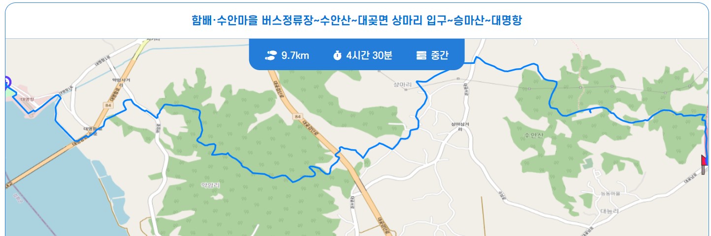 경기둘레길 경기갯길 김포 60코스 지도. 