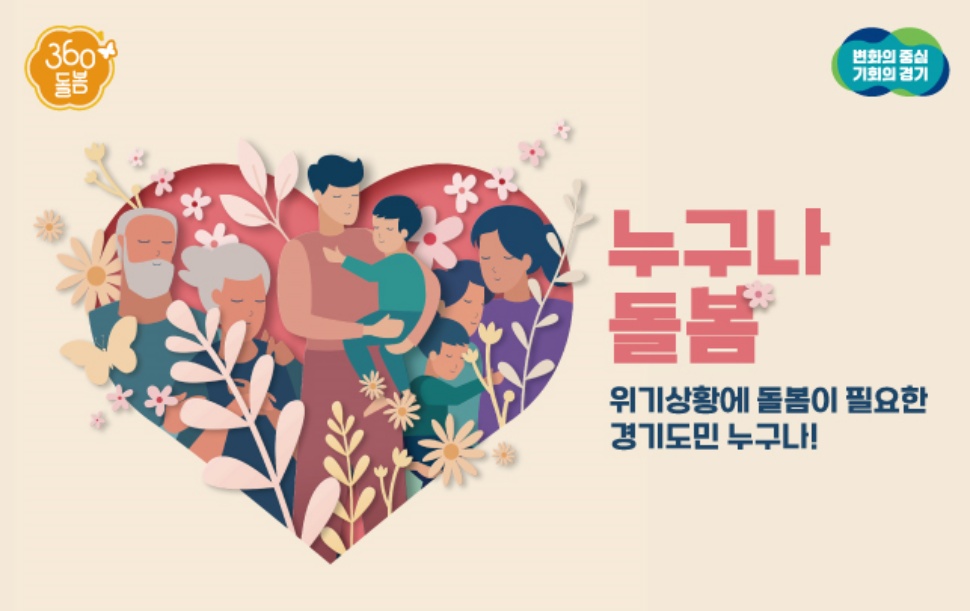 경기도의 ‘누구나 돌봄’은 나이‧소득에 관계없이 생활에 불편을 겪고 있는 경기도민이라면 누구나 받을 수 있는 돌봄 서비스이다.