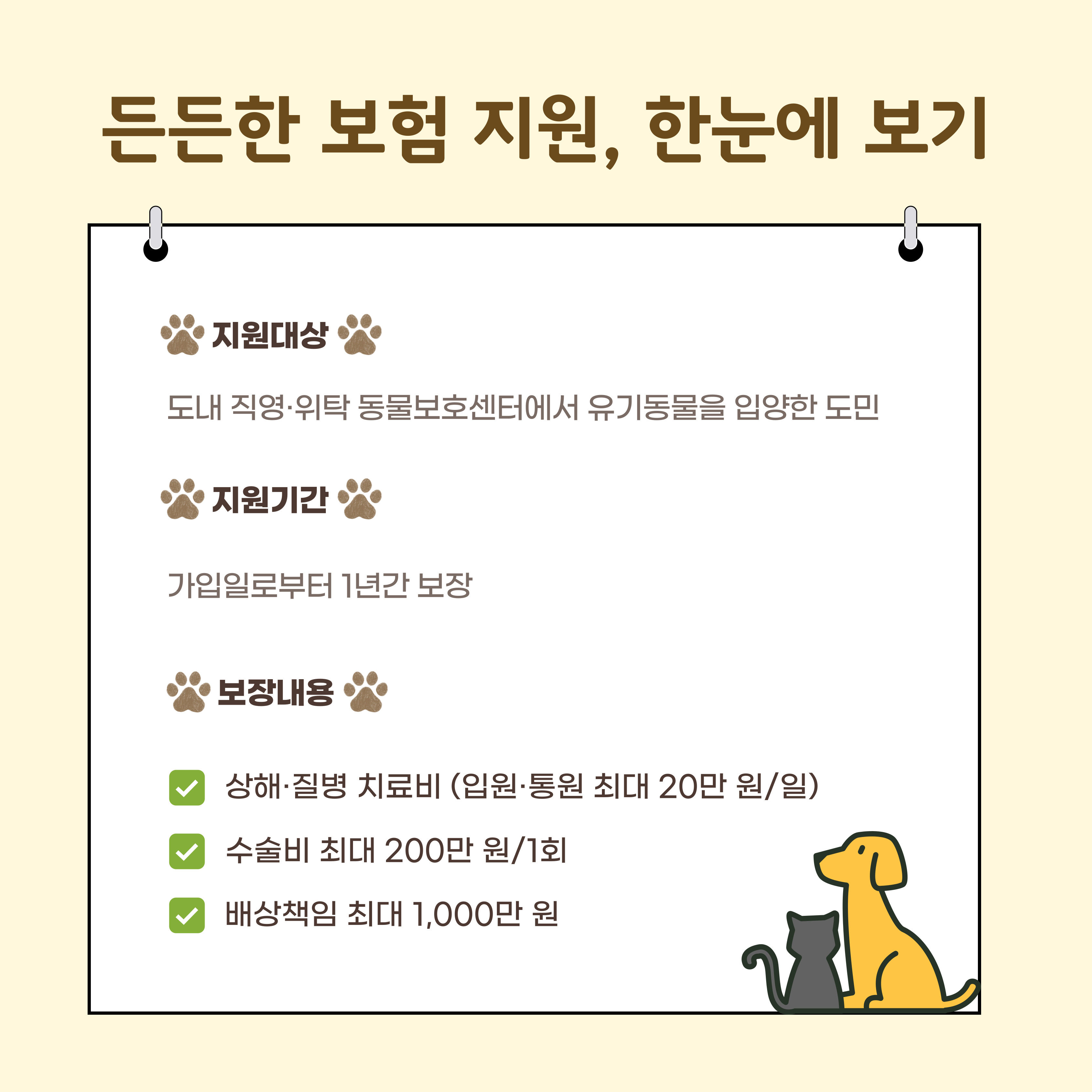 든든한 지원, 한눈에 보기