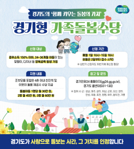 2025년 하반기 정식 사업 채택 ‘경기형 가족돌봄수당’, 무엇이 달라졌나?