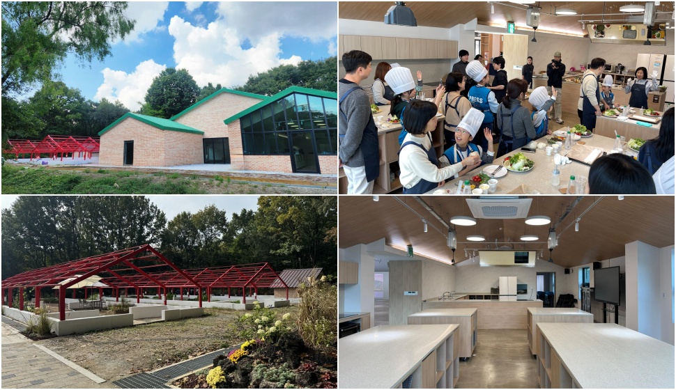 수원시 서둔동 경기상상캠퍼스에 위치한 경기도 먹거리광장은 이벤트 홀, 스튜디오, 공유주방 등을 갖춘 다목적 공간이다.