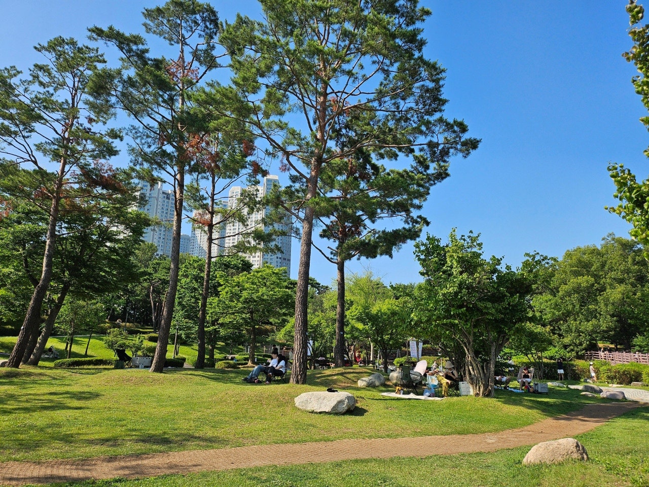 호수공원 텐트