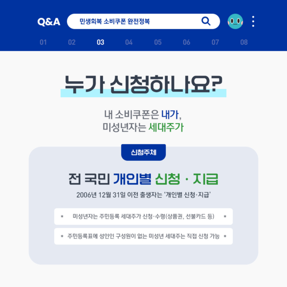 1차로는 전 국민을 대상으로 1인당 15만 원(차상위계층·한부모가족 30만 원, 기초생활수급자 40만 원)을 지급합니다. 농어촌 인구감소지역 84개 시군은 1인당 5만 원을 추가 지원합니다.
