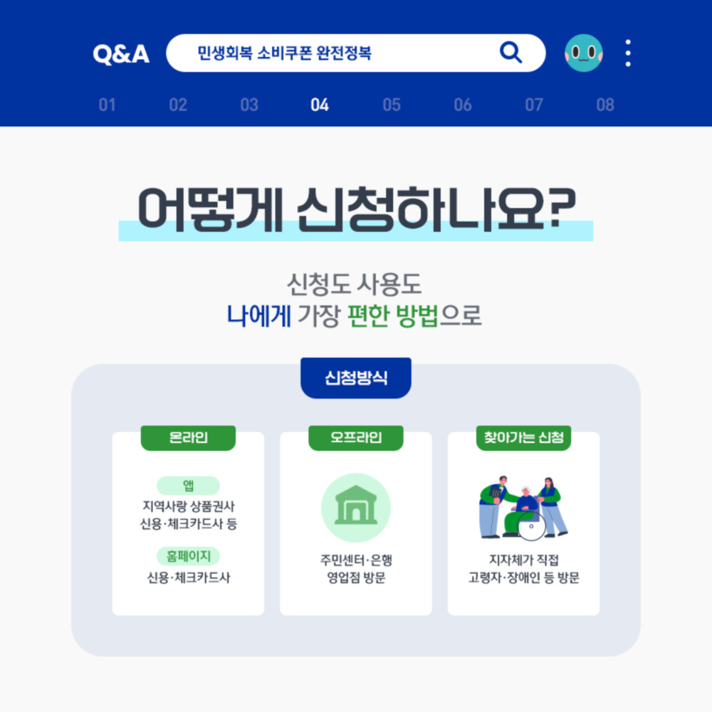 민생회복 소비쿠폰은 개인별로 신청해야 하며, 미성년자는 주민등록 세대주가 신청 및 수령하면 됩니다.