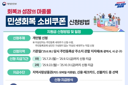 민생회복 소비쿠폰 1차 마감 임박! 잊지말고 신청하세요!