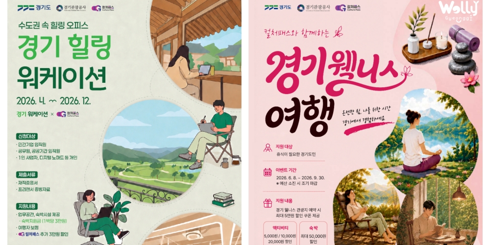 도, 웰니스·워케이션과 경기컬처패스 연계 할인 행사 추진. 최대 8만원 혜택
