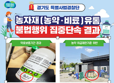 경기도 특사경, 불법 농자재 유통행위 24건 적발