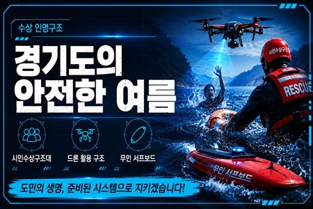드론이 찾고, 무인서프보드가 달린다｜경기도 여름철 수상안전 현장점검