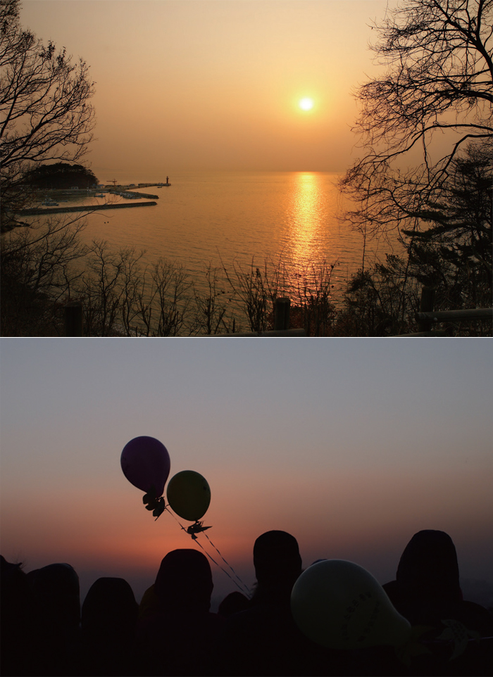 화성 국화도(위), 파주 오두산 통일전망대(아래)