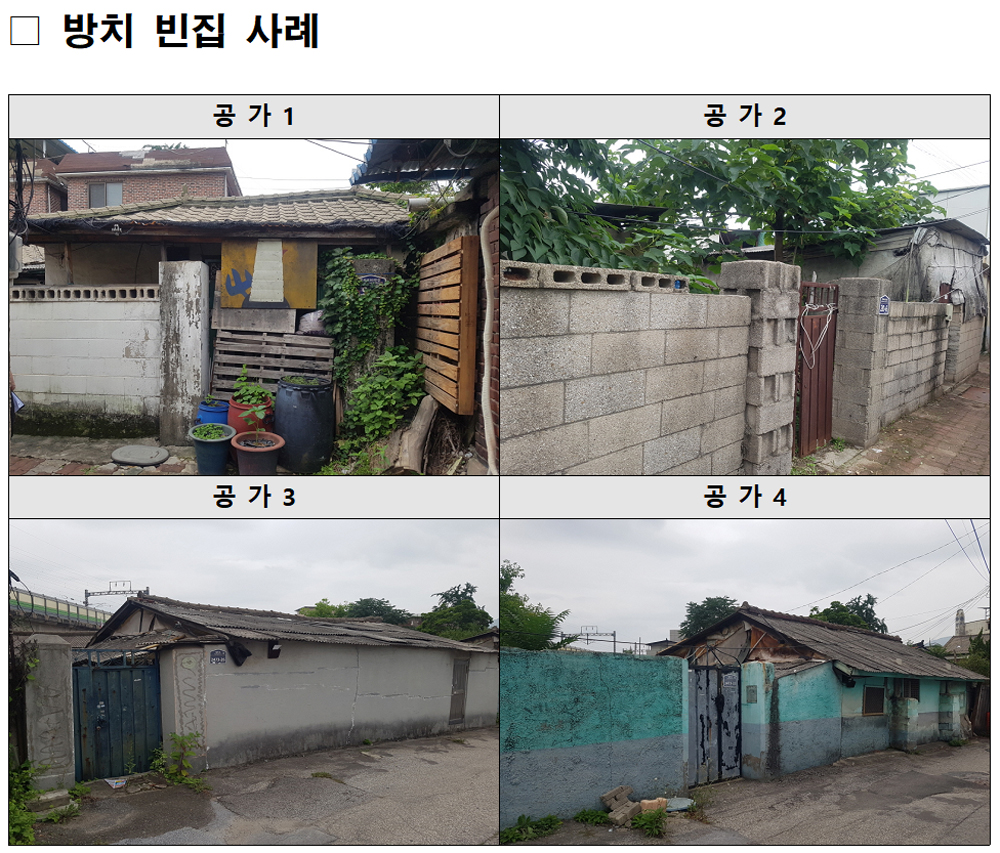 경기도는 올해 경기도 빈집 활용 시범사업 2개소를 실시, 도시미관을 저해하고 각종 범죄 장소로 이용되는 빈집을 도시재생 거점 공간으로 재탄생시킬 계획이다.