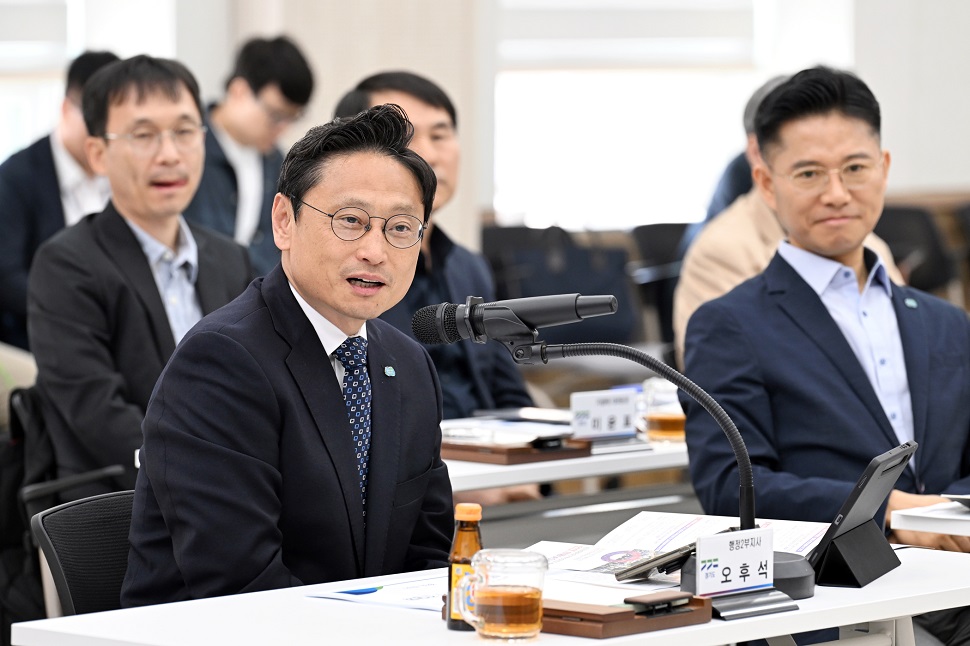 ‘경기 서부 SOC 대개발 도‧시군 현장 릴레이 간담회’에서 오후석 경기도 행정2부지사가 인사말을 하고 있다.