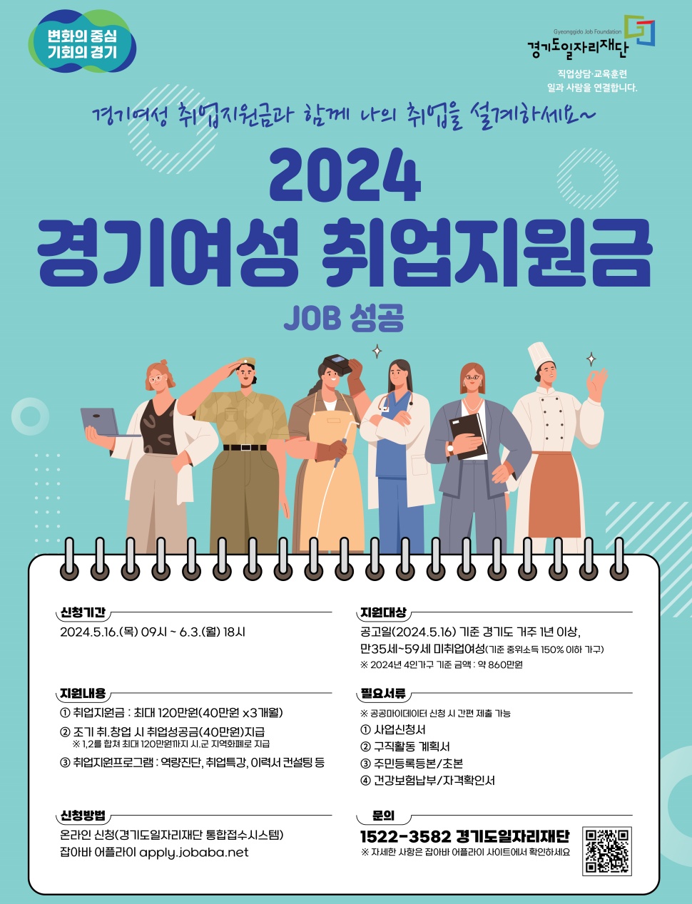 경기도는 5월 16일부터 6월 3일(오후 6시)까지 ‘경기여성취업지원금’ 2차 사업 대상자 1,700명을 모집 중이다.